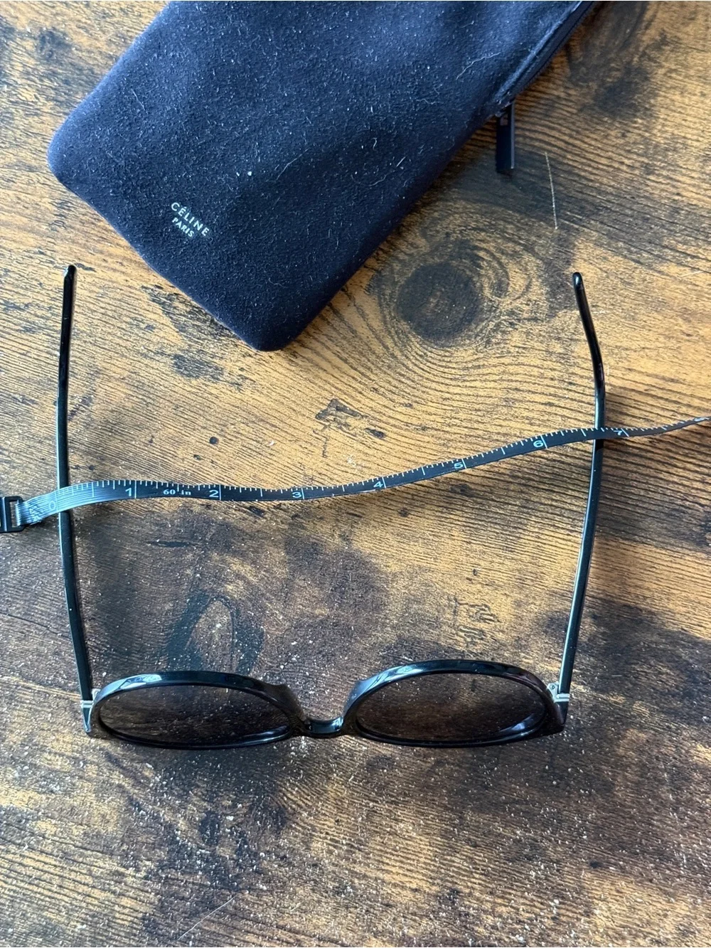 Celine Matte Black Cat-Eye Sunglasses with Dark Lenses